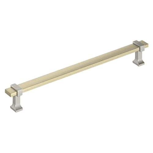 12" Overton Appliance Pull, Golden Champagne/Satin Nickel Main - Image