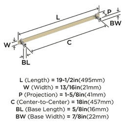 18" Overton Appliance Pull, Brushed Matte Black/Satin Nickel Alt 2 - Image