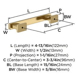 3-3/4" Triomphe Cabinet Pull, Satin Nickel Alt 2 - Image