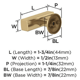 1-3/4" Everett Cabinet T-Knob, Golden Champagne Alt 3 - Image