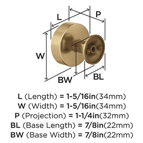 1-5/16" Everett Round Cabinet Knob, Golden Champagne Alt 3 - Image