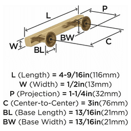 3" Everett Cabinet Pull, Satin Nickel Alt 2 - Image