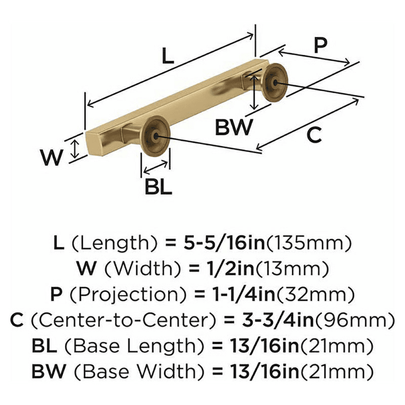 3-3/4" Everett Cabinet Pull, Champagne Bronze Alt 2 - Image