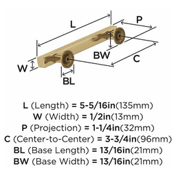 3-3/4" Everett Cabinet Pull, Champagne Bronze Alt 2 - Image