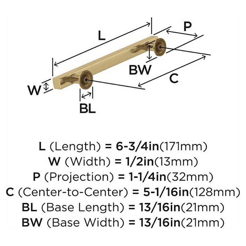 5-1/16" Everett Cabinet Pull, Golden Champagne Alt 2 - Image