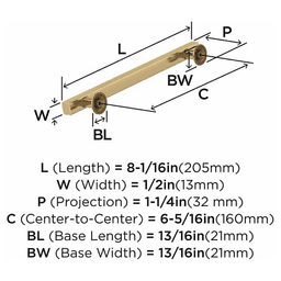 6-5/16" Everett Cabinet Pull, Champagne Bronze Alt 2 - Image