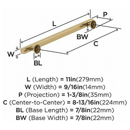 8-13/16" Everett Cabinet Pull, Satin Nickel Alt 2 - Image