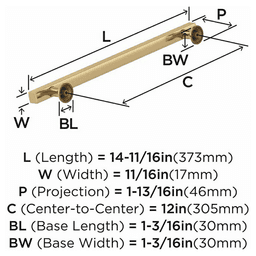 12" Everett Appliance Pull, Champagne Bronze Alt 2 - Image