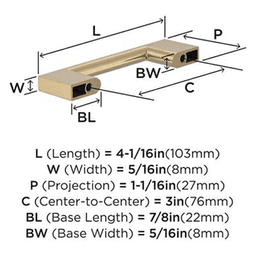 3" Cityscape Cabinet Pull, Satin Nickel Alt 2 - Image