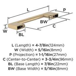 3-3/4" Cityscape Cabinet Pull, Satin Nickel Alt 2 - Image