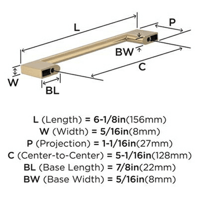 5-1/16" Cityscape Cabinet Pull, Champagne Bronze Alt 2 - Image