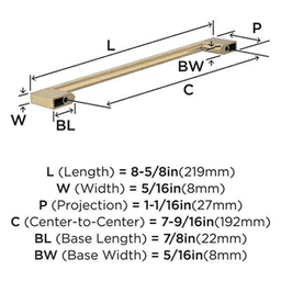 7-9/16" Cityscape Cabinet Pull, Champagne Bronze Alt 2 - Image