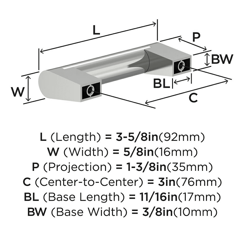 3" Composite Cabinet Pull, Matte Black Alt 3 - Image