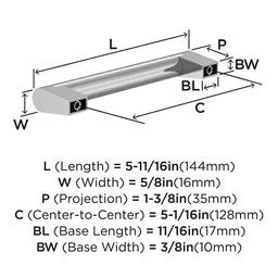 5-1/16" Composite Cabinet Pull, Matte Black Alt 3 - Image