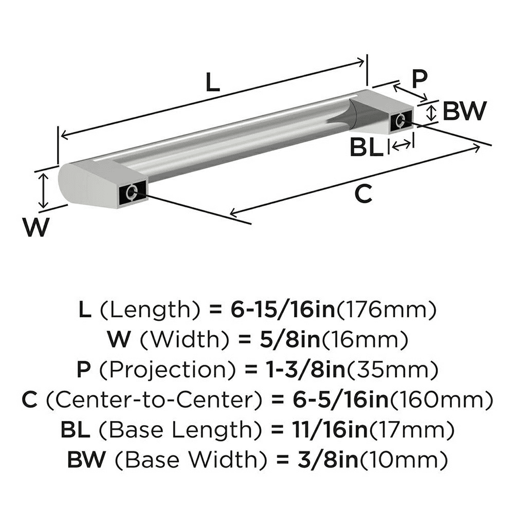 6-5/16" Composite Cabinet Pull, Satin Nickel Alt 3 - Image