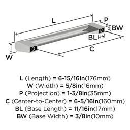 6-5/16" Composite Cabinet Pull, Satin Nickel Alt 3 - Image