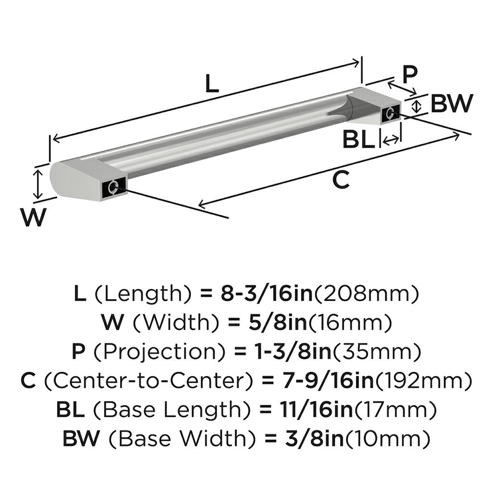 7-9/16" Composite Cabinet Pull, Satin Nickel Alt 3 - Image