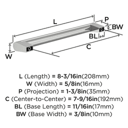 7-9/16" Composite Cabinet Pull, Satin Nickel Alt 3 - Image