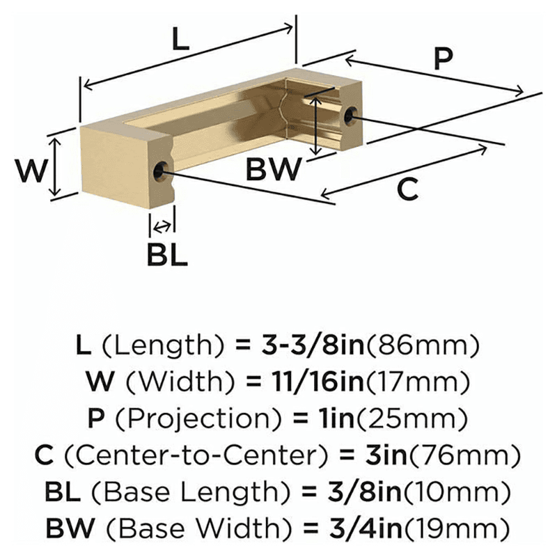 3" Agument Cabinet Pull, Champagne Bronze Alt 2 - Image