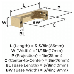 3" Agument Cabinet Pull, Champagne Bronze Alt 2 - Image