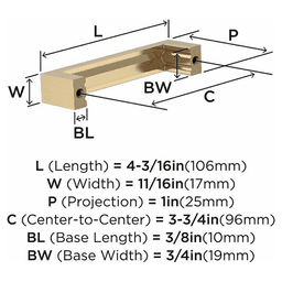 3-3/4" Agument Cabinet Pull, Satin Nickel Alt 2 - Image