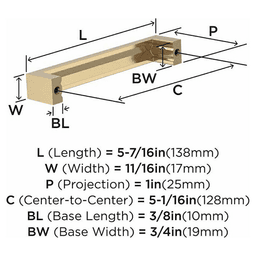 5-1/16" Agument Cabinet Pull, Satin Nickel Alt 2 - Image