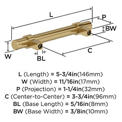 3-3/4" Central Bar Pull, Champagne Bronze Alt 2 - Image