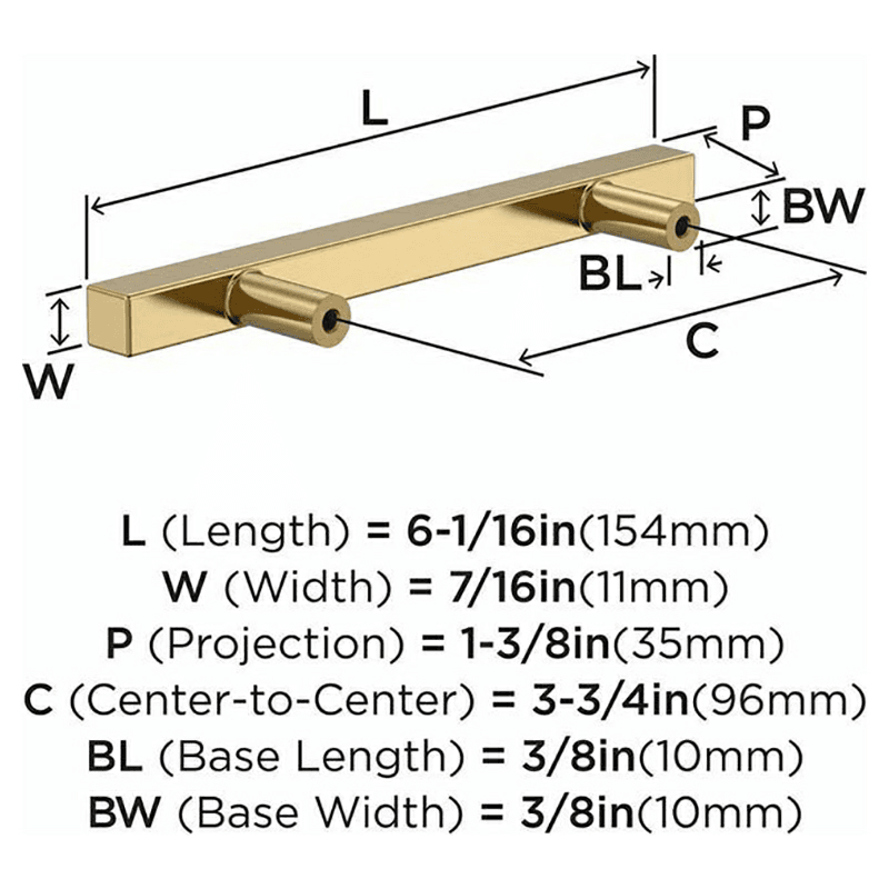 3-3/4" Bar Pulls Square Cabinet Pull, Satin Nickel Alt 2 - Image
