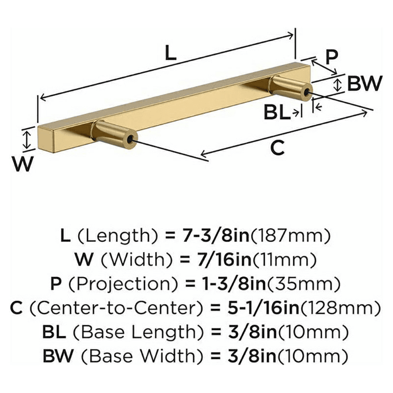 5-1/16" Bar Pulls Square Cabinet Pull, Champagne Bronze Alt 2 - Image