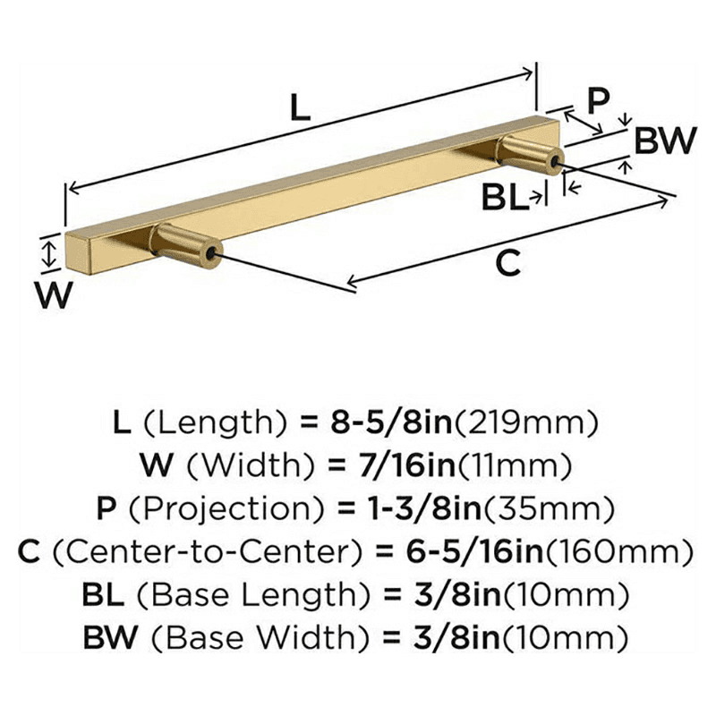 6-5/16" Bar Pulls Square Cabinet Pull, Satin Nickel Alt 2 - Image