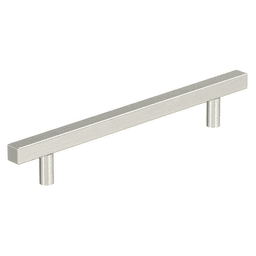 6-5/16" Bar Pulls Square Cabinet Pull, Satin Nickel Main - Image