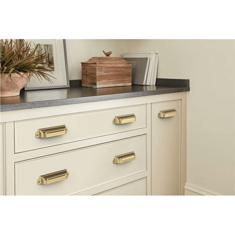 3" x 3-3/4" Haven Cup Pull, Champagne Bronze Alt 1 - Image