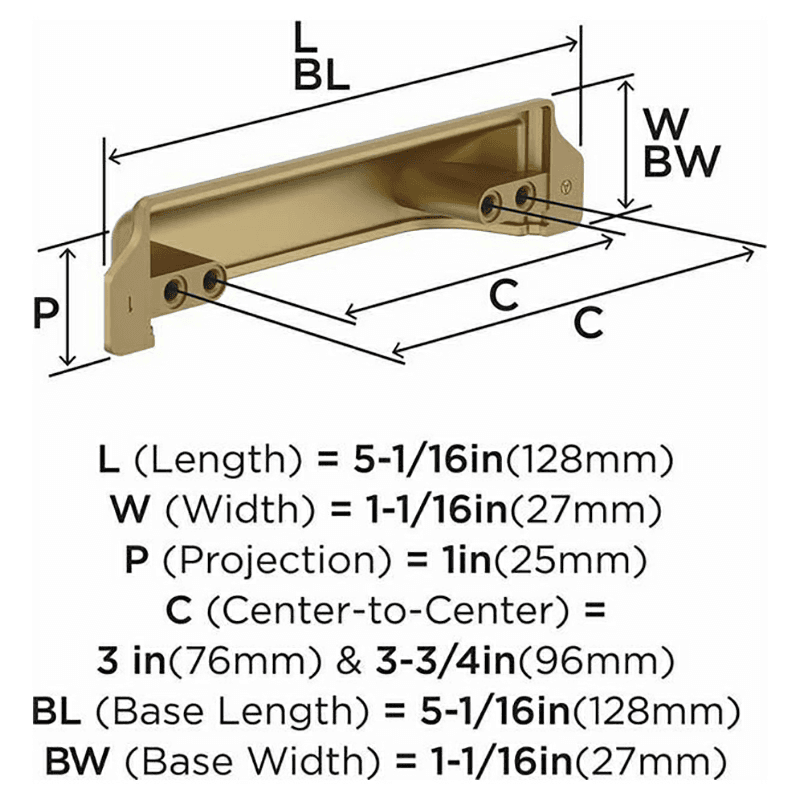 3" x 3-3/4" Haven Cup Pull, Oil-Rubbed Bronze Alt 2 - Image