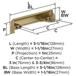 3" x 3-3/4" Haven Cup Pull, Satin Nickel Alt 2 - Image