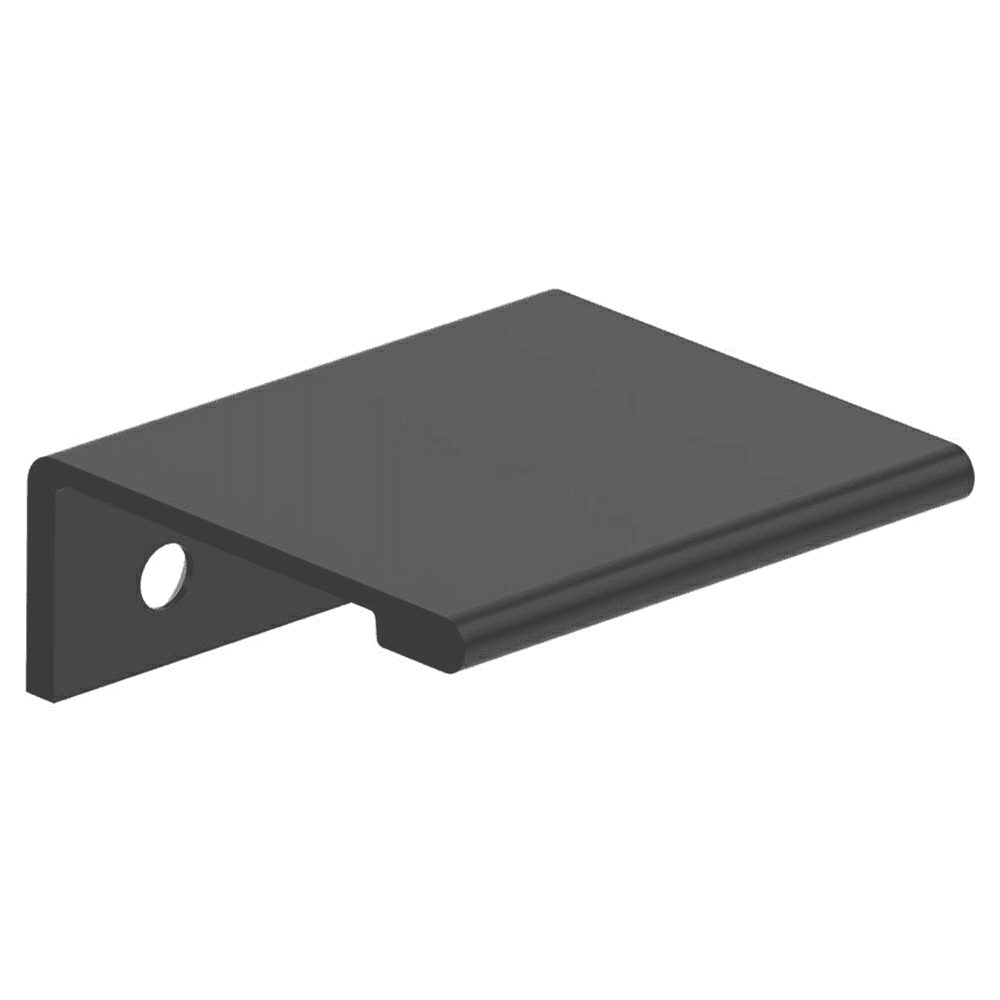 1" Streamline II Cabinet Edge Pull, Matte Black Main - Image