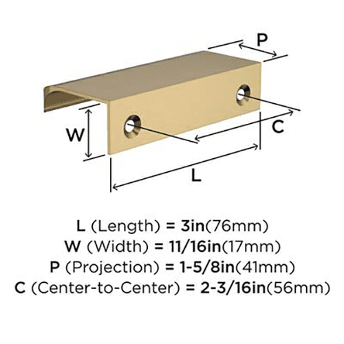 2-3/16" Streamline Tab Edge Pull, Champagne Bronze Alt 2 - Image