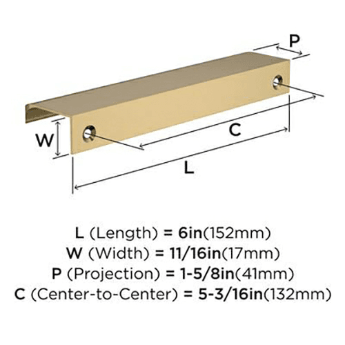 5-3/16" Streamline Tab Edge Pull, Matte Black Alt 2 - Image