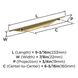 6-5/16" Current Finger Pull, Satin Nickel Alt 2 - Image