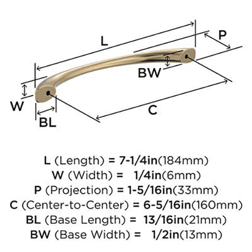 6-5/16" Vaile Arch Pull, Champagne Bronze Alt 2 - Image