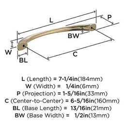 6-5/16" Vaile Arch Pull, Champagne Bronze Alt 2 - Image