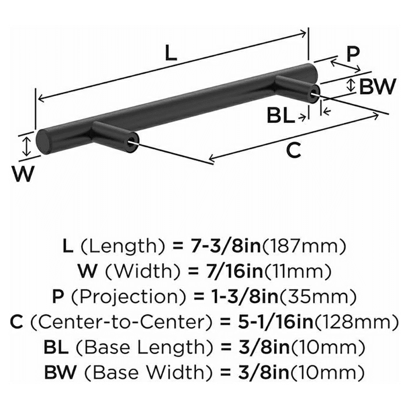 5-1/16" Bar Pulls Hollow Cabinet Pull, Stainless Steel Alt 2 - Image