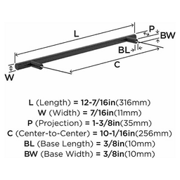 10-1/16" Bar Pulls Hollow Cabinet Pull, Matte Black Alt 2 - Image