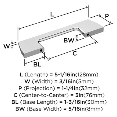 3" Angle Cabinet Pull, Satin Nickel Alt 2 - Image