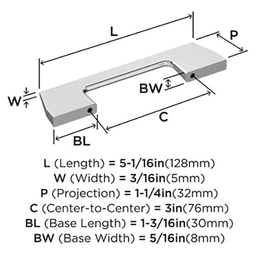 3" Angle Cabinet Pull, Satin Nickel Alt 2 - Image