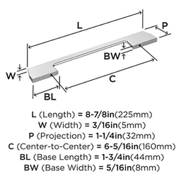 6-5/16" Angle Cabinet Pull, Polished Chrome Alt 2 - Image