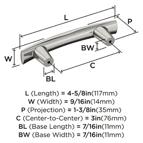 3" Willow Cabinet Pull, Polished Chrome Alt 1 - Image