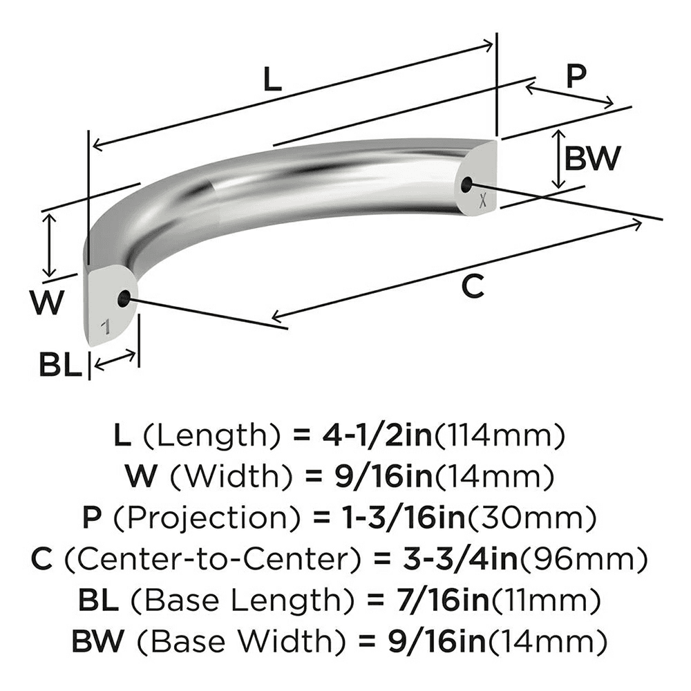 3-3/4" Parabolic Cabinet Pull, Champagne Bronze Alt 3 - Image