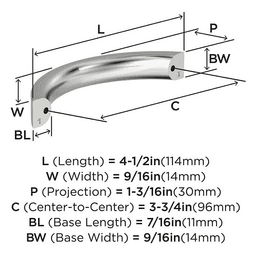 3-3/4" Parabolic Cabinet Pull, Champagne Bronze Alt 3 - Image