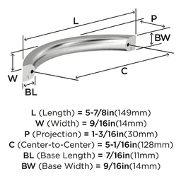 5-1/16" Parabolic Cabinet Pull, Matte Black Alt 3 - Image