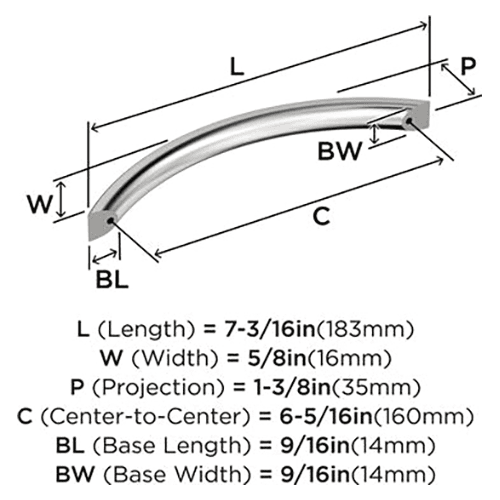 6-5/16" Parabolic Cabinet Pull, Satin Nickel Alt 1 - Image